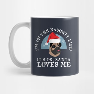 Funny Naughty Dog Puppy Lovers Pug Christmas Gift Mug